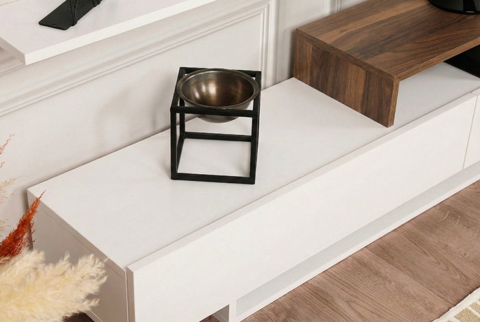 Hanah Home Mueble de TV Nirvana Blanco y Teca Hanah Home Mueble de TV Nirvana Blanco y Teca